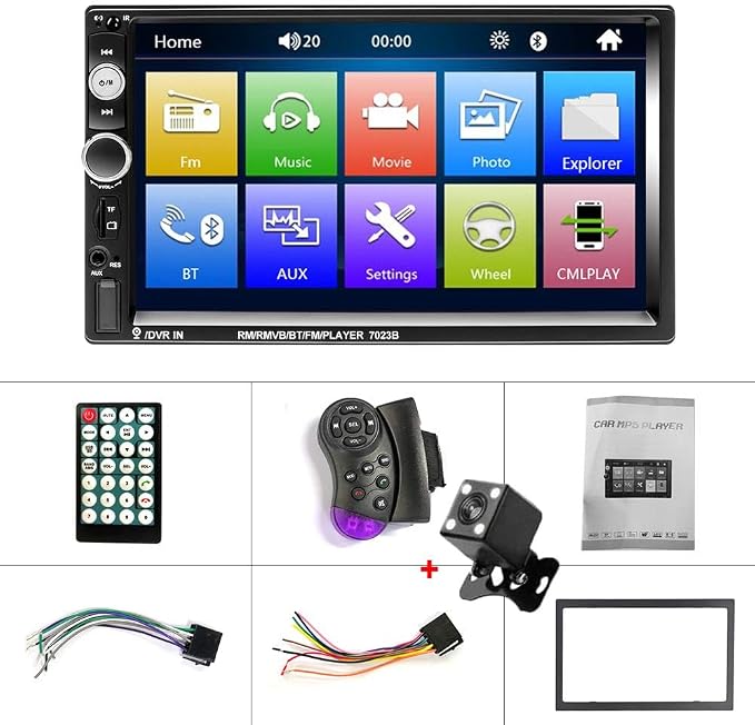 CAMECHO 7" Double Din Car Stereo Audio Bluetooth MP5 Player USB FM Multimedia - Image 9