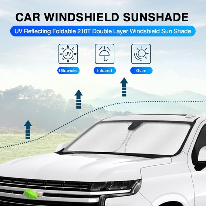 KUST Windshield Sun Shade for Chevrolet Tahoe Accessories 2021-2024 2025 Window - Image 2