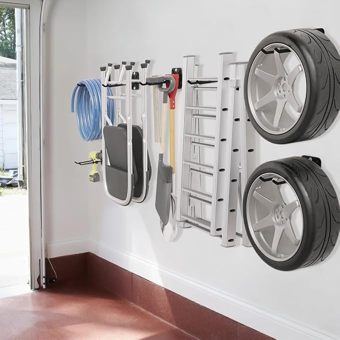 2PCS Heavy Duty Steel Hooks, Garage Hanger Storage Tool Organizer Rack - Image 2