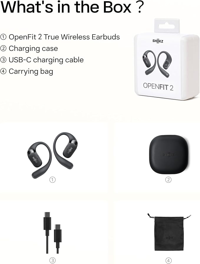 SHOKZ New OpenFit 2 Open-Ear Headphones, True Wireless Bluetooth Earphones - Image 11
