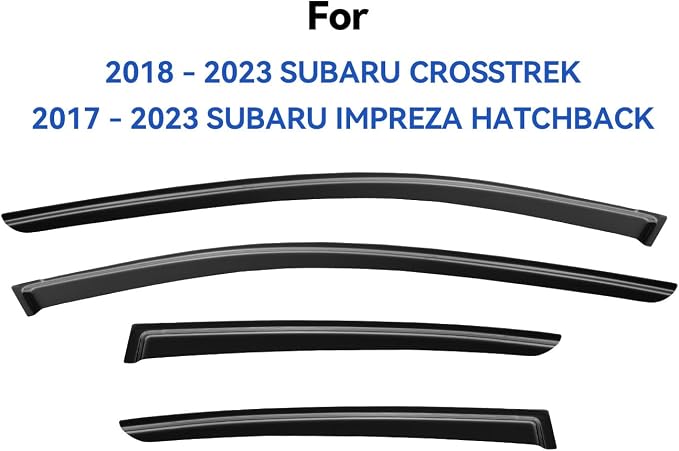 Window Visors Rain Guards for 2018-2023 Subaru Crosstrek, Out-Channel Window - Image 2