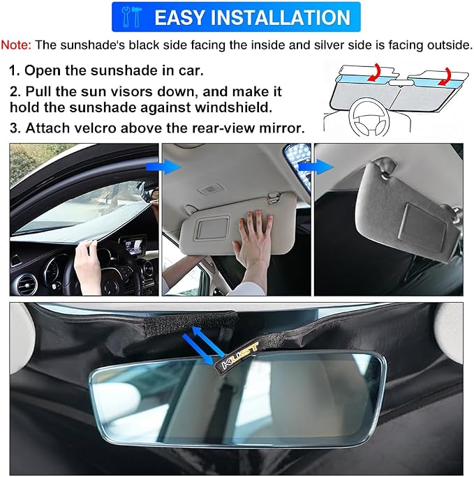 KUST Windshield Sun Shade for Kia Soul 2020 2021 2022 2023 2024 2025 2026 - Image 6