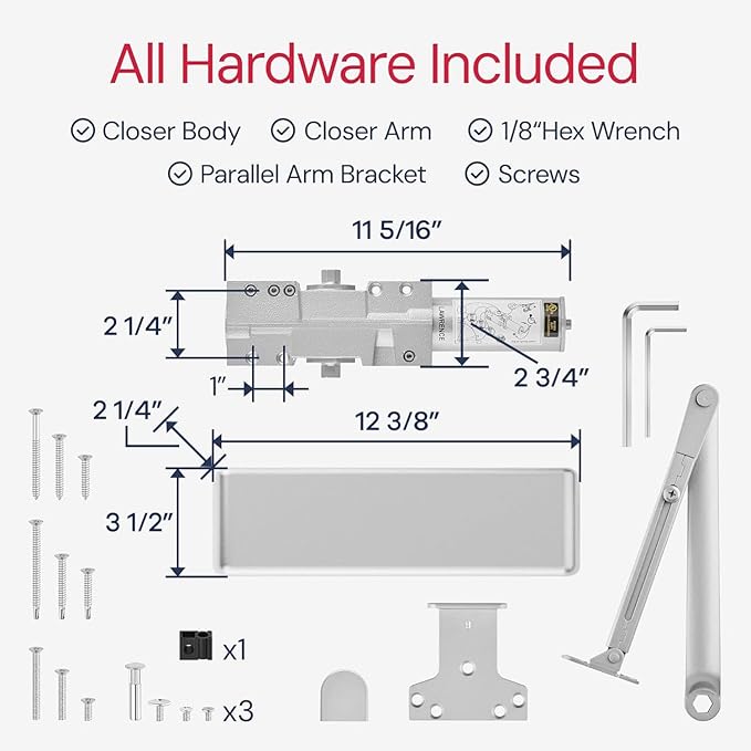 Lawrence Extra Heavy Duty Door Closer Commercial Grade 1 - Image 6