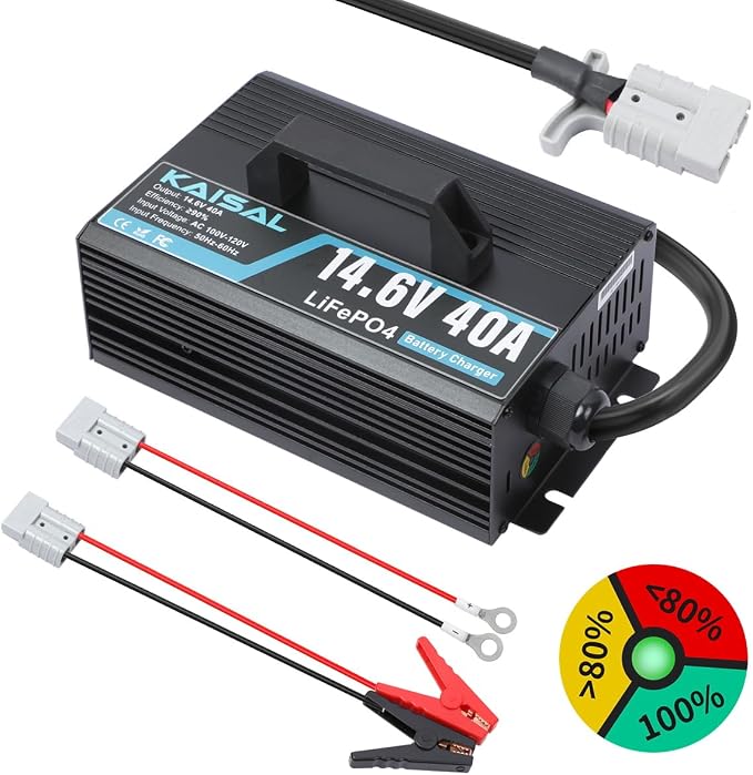 12V 40A Lithium Battery Charger 14.6V LiFePO4 Battery Charger by KAISAL