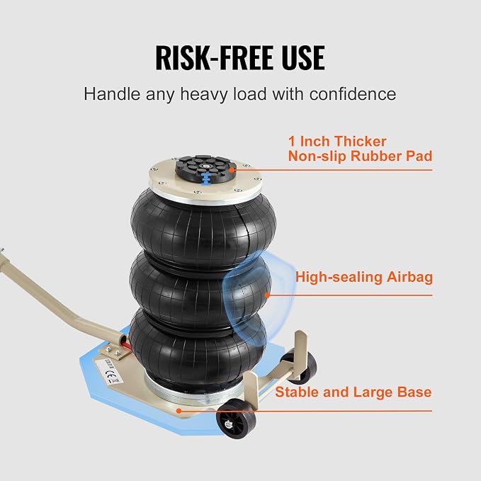 VEVOR Air Jack, 3T / 6600 lbs Triple Bag Air Jack, Airbag Jack - Image 6
