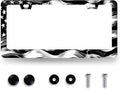 Black White American Flag License Plate Frame Patriotic USA Flag License Plate by MUAWUOIK