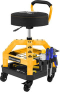 Rolling Shop Stool with Wheels, Heavy Duty Garage Work Mechanic Stool with by FreekyRock