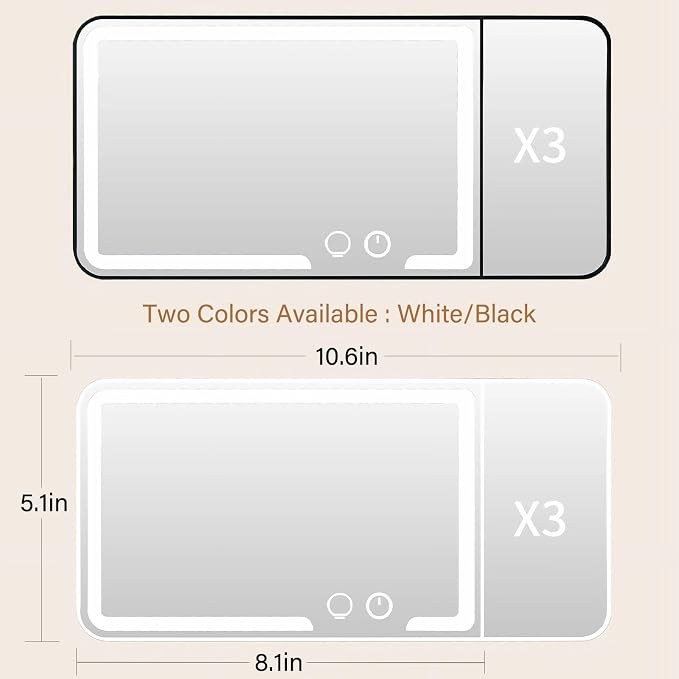 Car Sun Visor Vanity Mirror, Dimmable Touch Screen Makeup Mirrors - Image 5