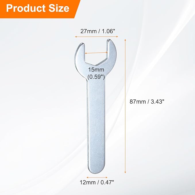 HARFINGTON 10pcs Small Wrench 15mm Open End U-Shaped Single Open Ended Spanner - Image 2