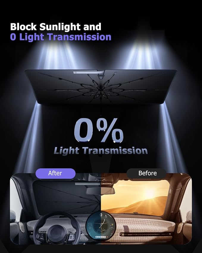 2025 Upgrade Car Windshield Sun Shade Windshield Sunshade Umbrella Protect Car - Image 8