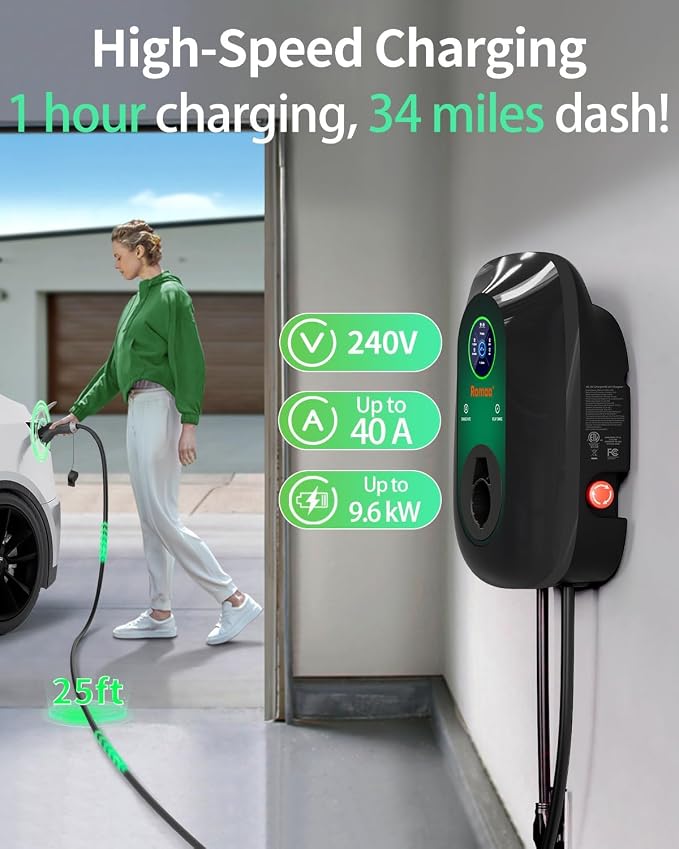 Level 2 EV Charger 40Amp, 240V Electric Vehicle Charging Stations, NEMA 14-50 - Image 2