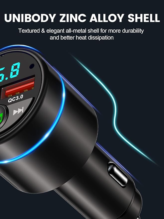 FM Transmitter for Car Bluetooth 5.3, PD 30W & QC3.0 18W Fast Car Charger - Image 8
