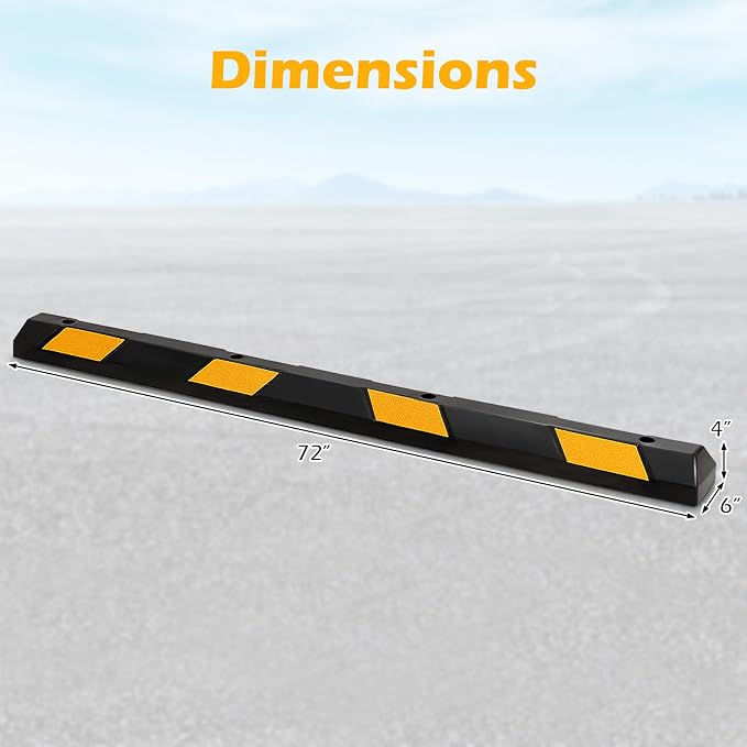 Rubber Parking Curb Garage Floor Stopper, Guide Wheel Stopper - Image 7