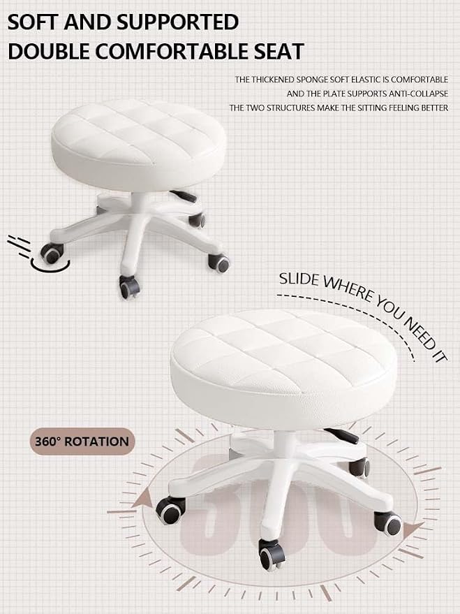 Small Chair Round Rolling Stool - Image 4