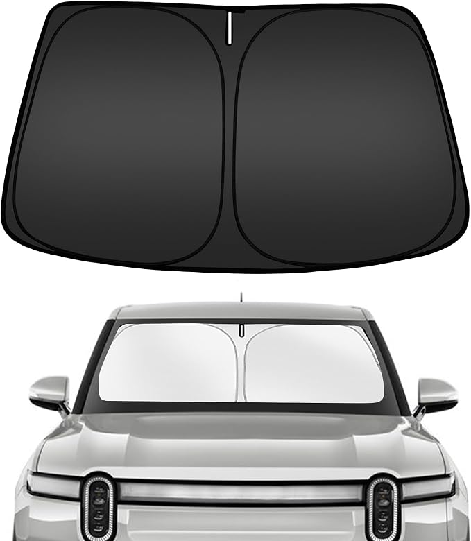 ARISMOTOR Windshield Sun Shade for Rivian R1T 2022-2025, Custom Fit Foldable by ARISMOTOR