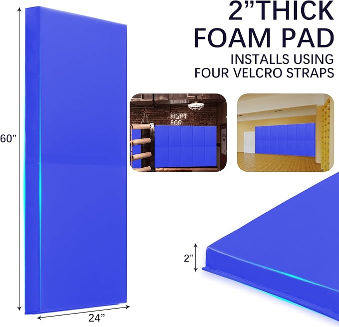 PROGOAL 60"/72" High Gym Wall Padding 2"/4" Thick Foam Basketball Court Wall - Image 5