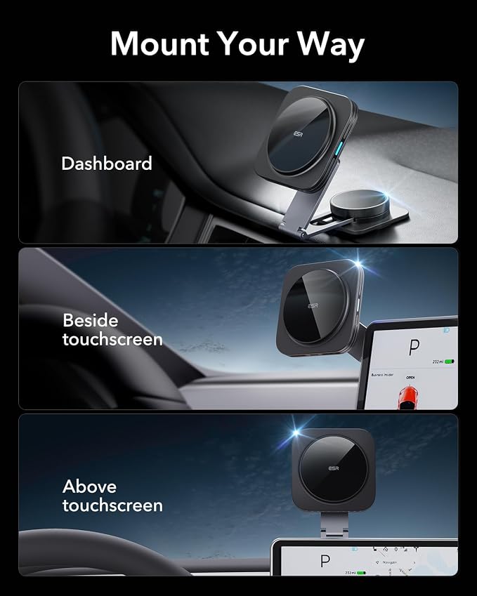 ESR for MagSafe Car Mount Charger, Foldable Dashboard Magnetic Wireless Car - Image 4