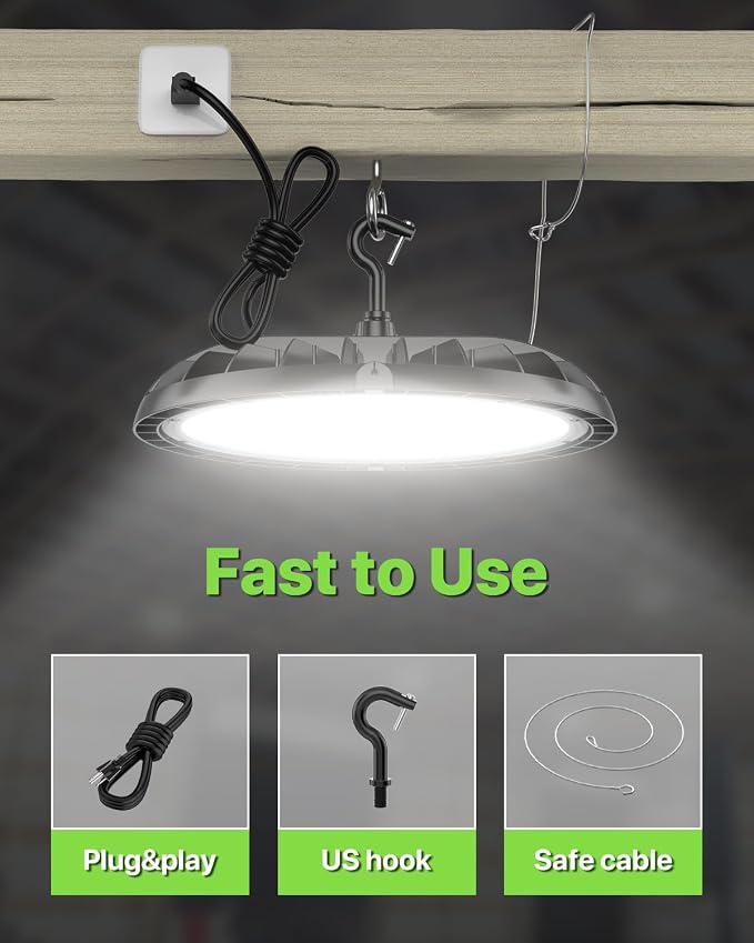 200W UFO LED High Bay Light 6-Pack 150LM/W 30, 000LM Output Led Shop Lights - Image 7