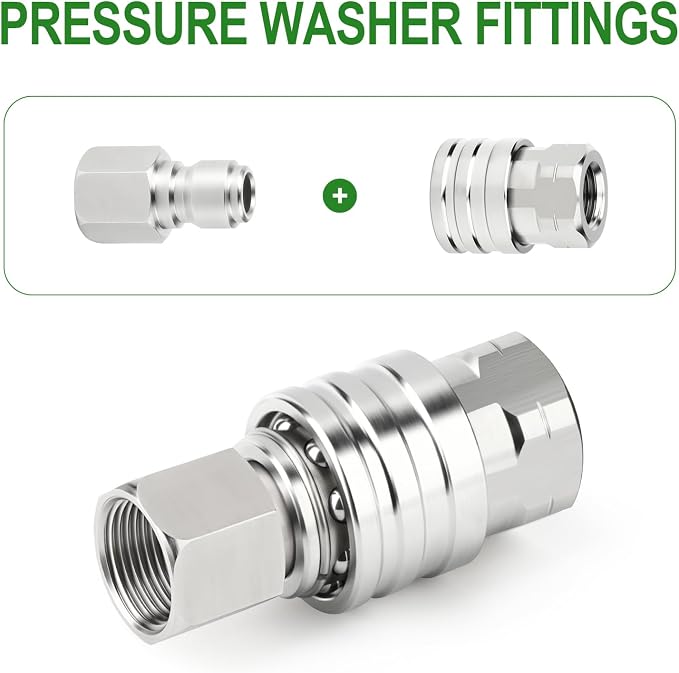 TAISHER 12PCS 304 Stainless Steel Pressure Washer Adapter Kit, Quick Connect - Image 5