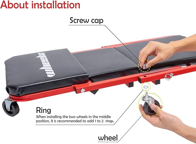 Mechanic Creeper 36 Inches 2 Modes Z Seat 340 lbs Capacity, Foldable Garage - Image 4