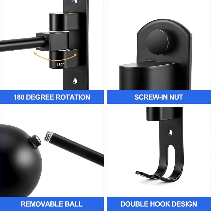aiGear Motorcycle Helmet Holder, 180°Rotatable Motorcycle Helmet Rack - Image 4