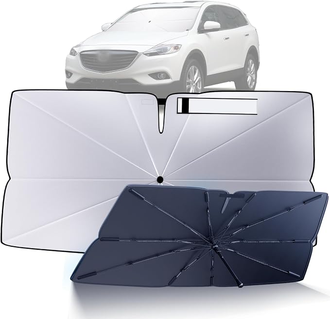Windshield Sun Shade Umbrella for 2016-2025 Mazda CX-9 Accessories: Custom Fit by HIMUMOY
