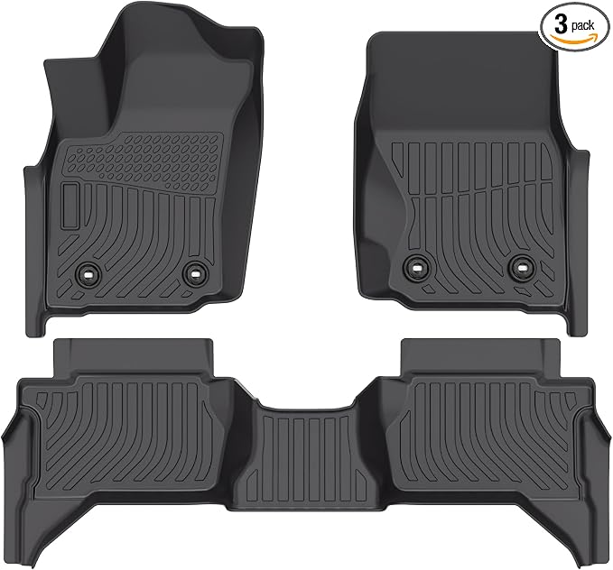 Floor Mats Fit for Toyota Tacoma 2024 2025 Double Cab, All Weather Floor Liner by FETUSI