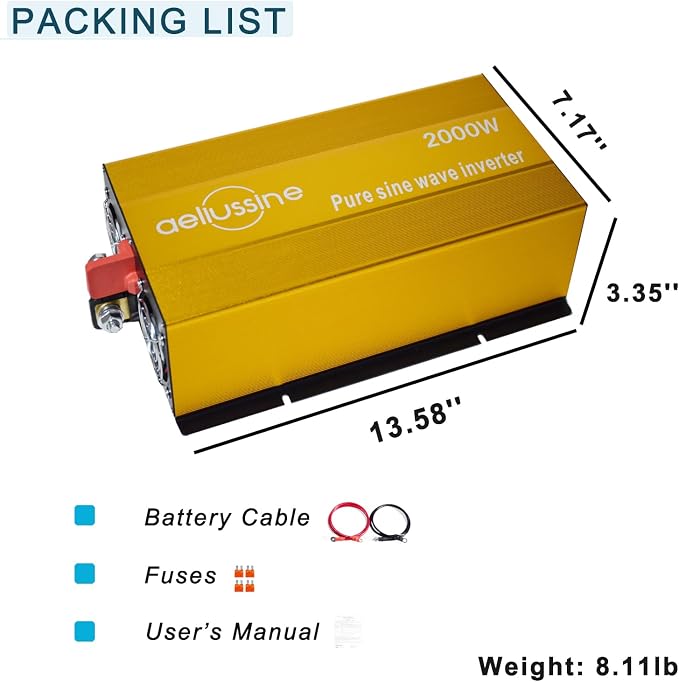 2000W Pure Sine Wave Inverter-36V DC to 110V 120V AC Power Converter - Image 6
