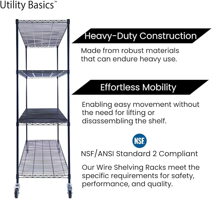 60"x24"x72" Premium Metal Steel 4-Tier Wire Shelving NSF 3200 LBS MAX Capacity - Image 10
