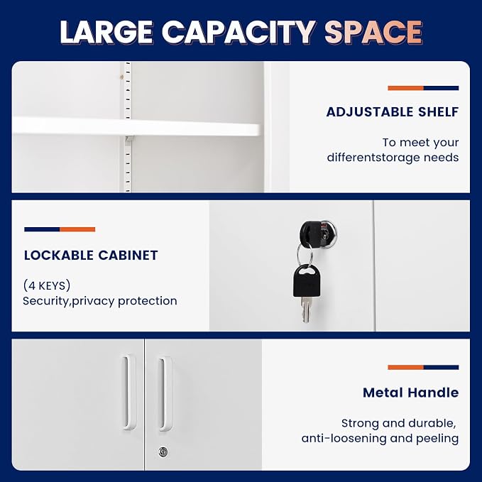 Yizosh Metal Storage Locking Cabinet - Image 5
