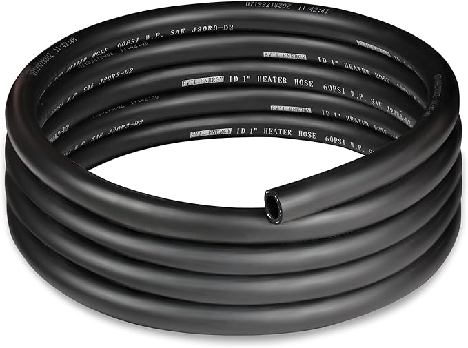 EVIL ENERGY 1" Heater Hose Coolant Radiator Straight 60PSI SAE 20R3 10FT Black by EVILENERGY