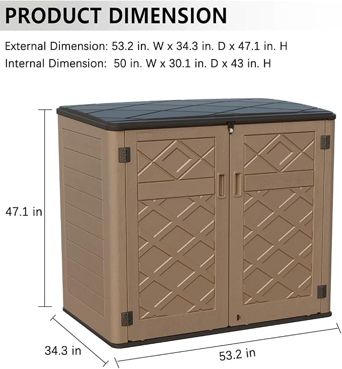 KINYING Larger Outdoor Storage Shed Weather Resistance, Resin Sheds & Outdoor - Image 4