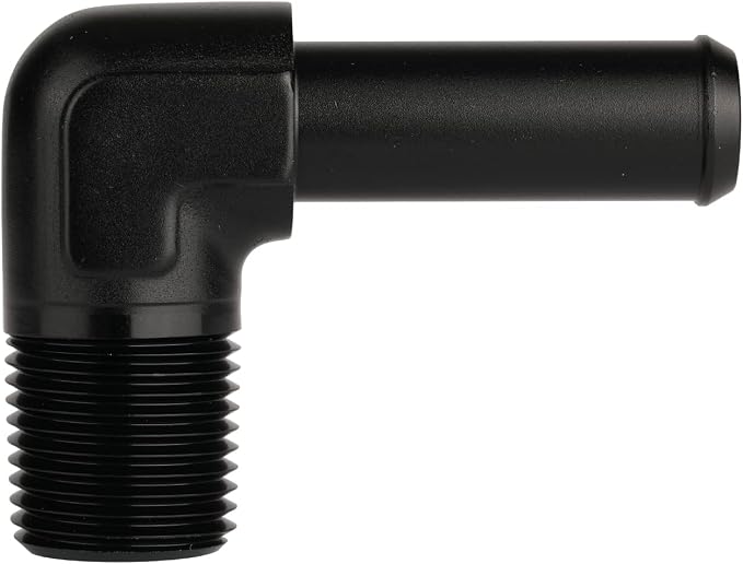 1/2 NPT Male to 5/8" Hose Barb Fitting Adapter 90 Degree Elbow Aluminum Black - Image 3