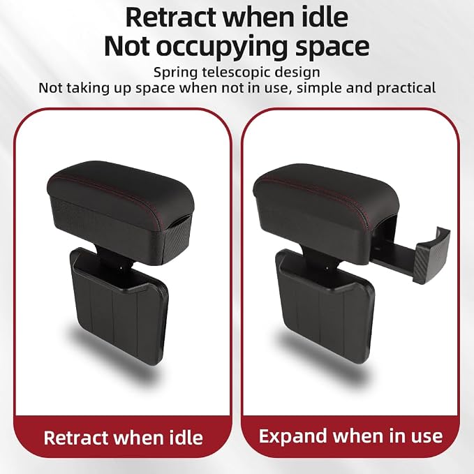 JEYODA Car Armrest Box with Cup Holder Car Central Liftable Armres Storage - Image 7