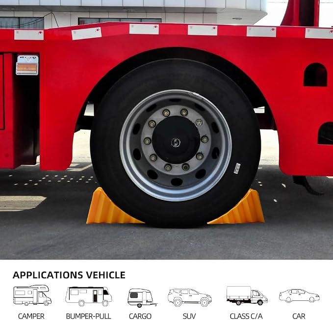Wheel Chocks for Car, and Vehicles G.V.W. up to 8T, Anti Slip Bottom Tire Chock - Image 5