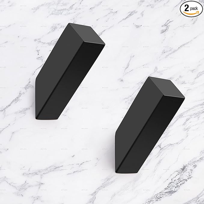 NINETREX Black Towel Hooks Matte Black Robe Hook, Modern Towel Hooks SUS 304 by NINETREX