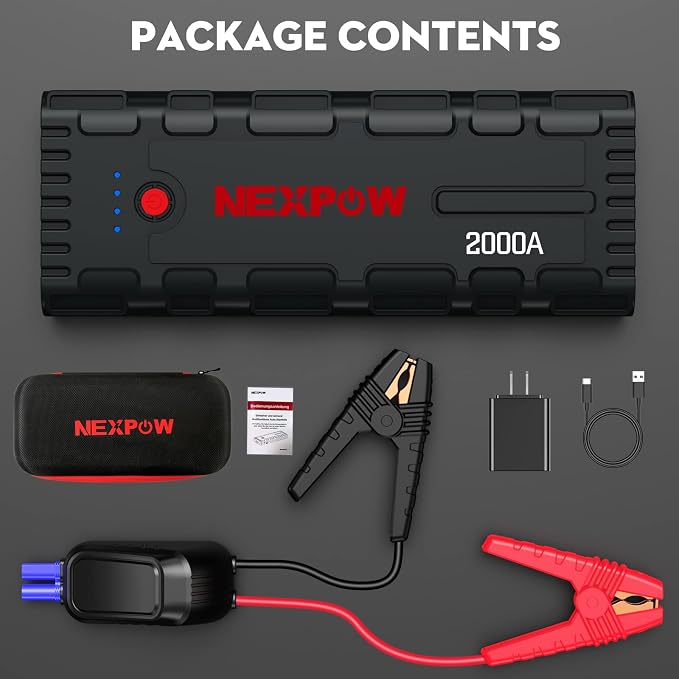 NEXPOW Car Jump Starter, 2000A Peak 12V Portable Car Battery Starter, Auto - Image 7