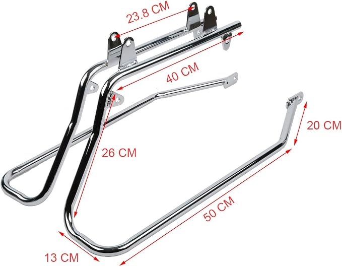 XFMT Hard Saddlebags + Chrome Conversion Brackets Compatible - Image 7