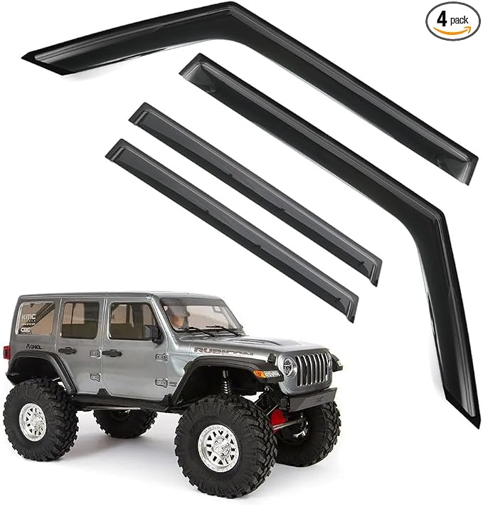 Rain Guards for Jeep Wrangler JK 2007-2018, in-Channel Side Window Deflectors by LETINGFAR
