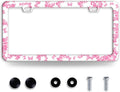 Pink Butterfly License Plate Frame Funny Animal License Plate Frames Stainless by BRAGHRTED
