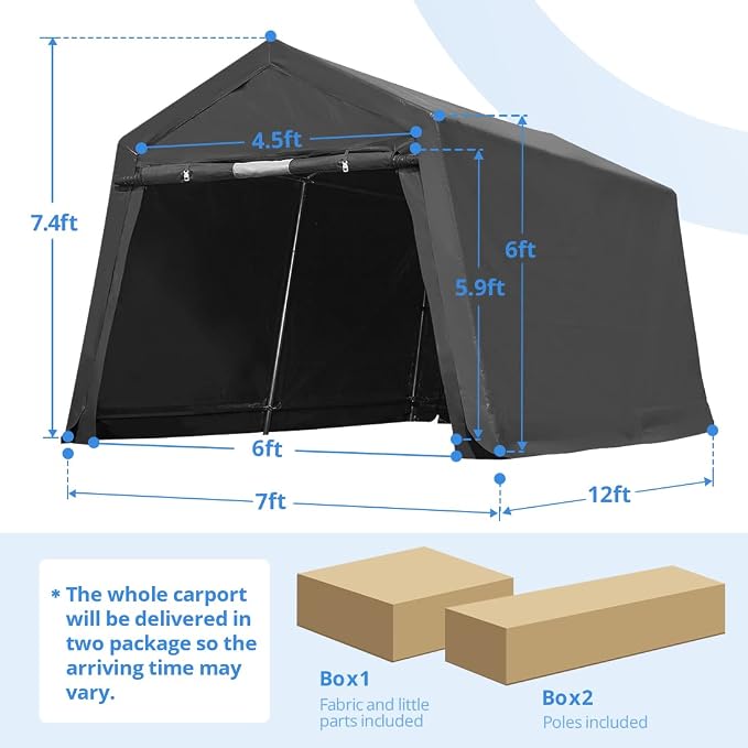 ADVANCE OUTDOOR 7x12 ft 2 Roll up Doors & Vents Outdoor Portable Storage - Image 5