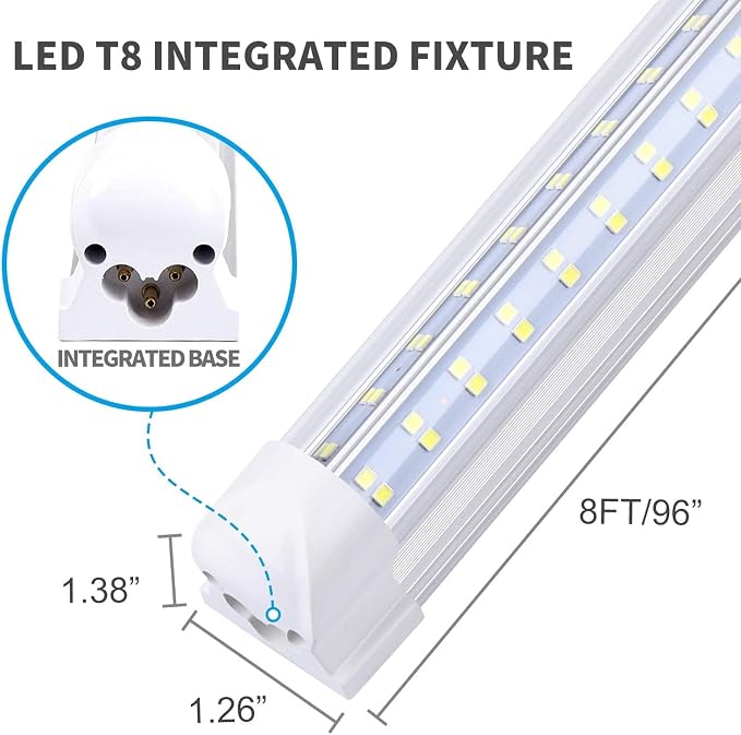 T8 LED Light Tube, 4FT 60W, 6500K Cool White Clear Cover, 4FT Tube Light - Image 2