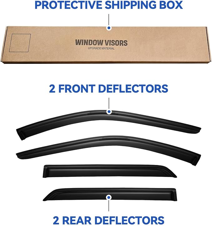 Window Visors Rain Guards for 2011-2025 Dodge Durango, Out-Channel Window Vent - Image 5