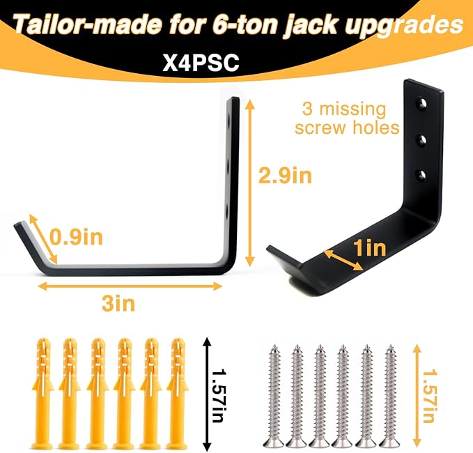 6 Tons Jack Stands Wall Mount Organizer, Heavy Duty Stainless Steel Holder - Image 3