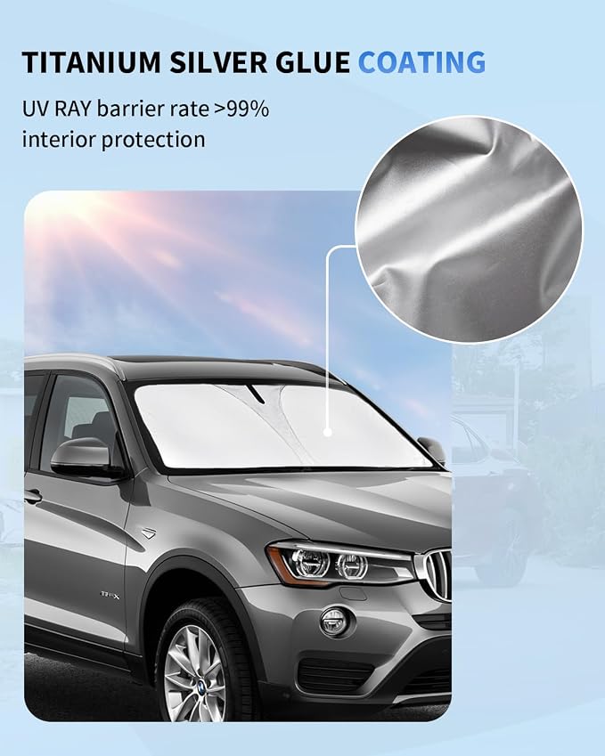 Windshield Sun Shade Sunshade for 2018-2024 BMW X3 Windshield Cover for 2023 - Image 4