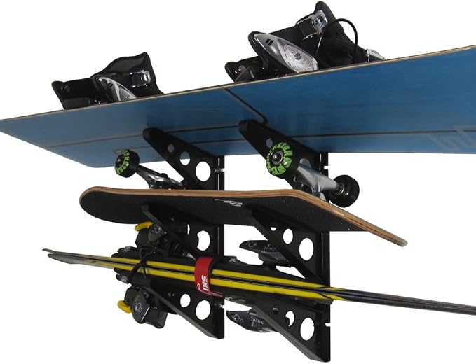 StoreYourBoard Ski Wall Rack – Horizontal Ski Rack Wall Mount, Holds 3 Pairs of - Image 6