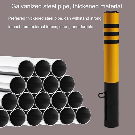 Safety Bollard Post, Steel Security Post Barrier Traffic Pole, Removable Bollard - Image 3