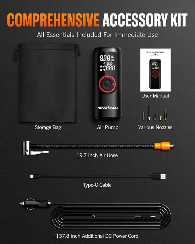 NEVERLAND Tire Inflator Portable Air Compressor - Image 9