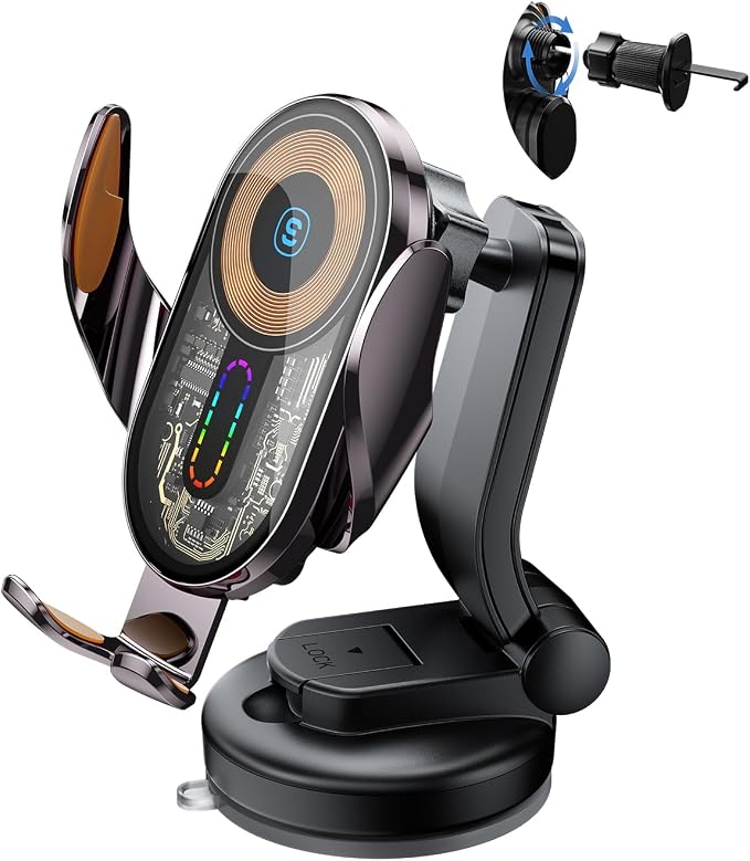Wireless Car Charger, ESSAGER 15W Fast Charging Car Phone Holder Mount Auto - Image 8