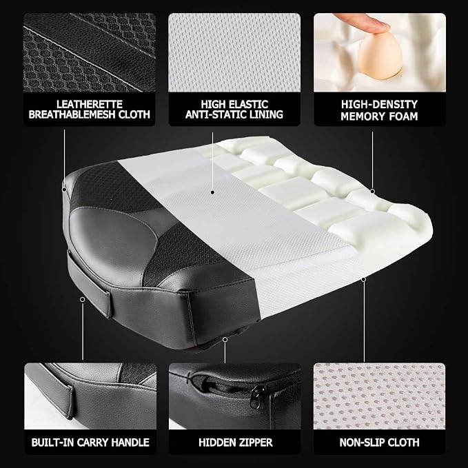 Car Memory Foam Heightening Front Seat Cushion - Image 5